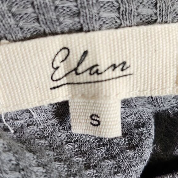 Elan, Waffle Knit, 100% Cotton, Gray, Ruched With Tie, Maxi Dress, S - Picture 5 of 8